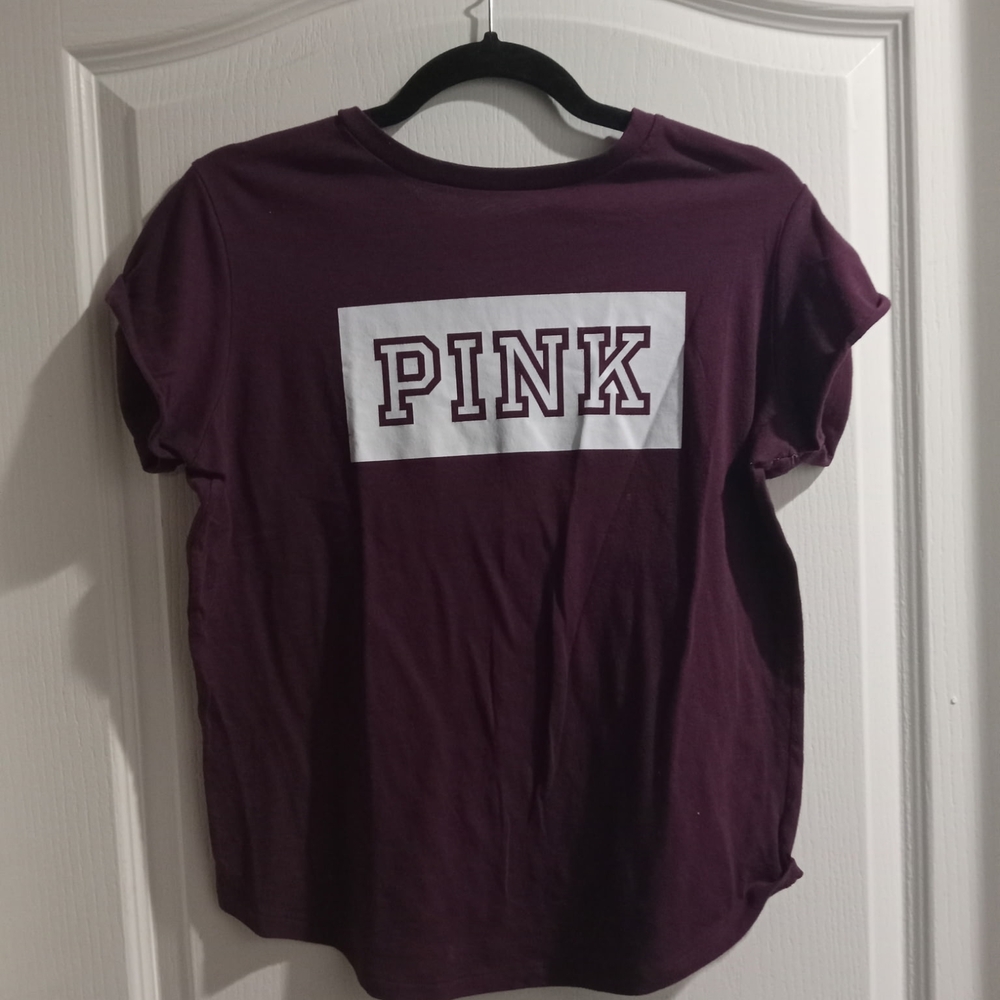 Victoria's Secret PINK Maroon Short Sleeve Tee